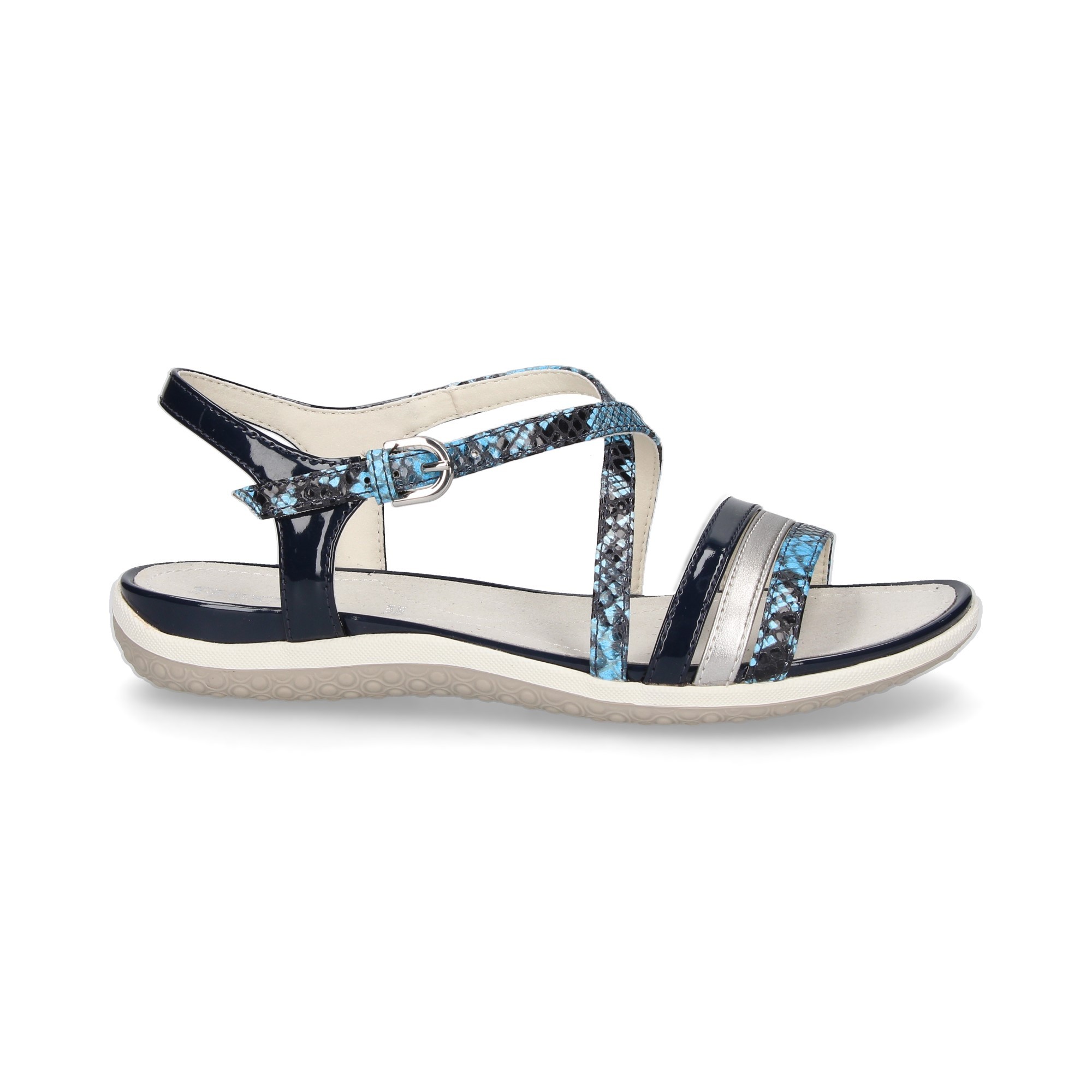 GEOX Flache Sandalen für Damen D62R6C C4192 AZUL