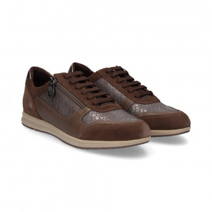DEPORTIVO CORDONES PIEL MARRON