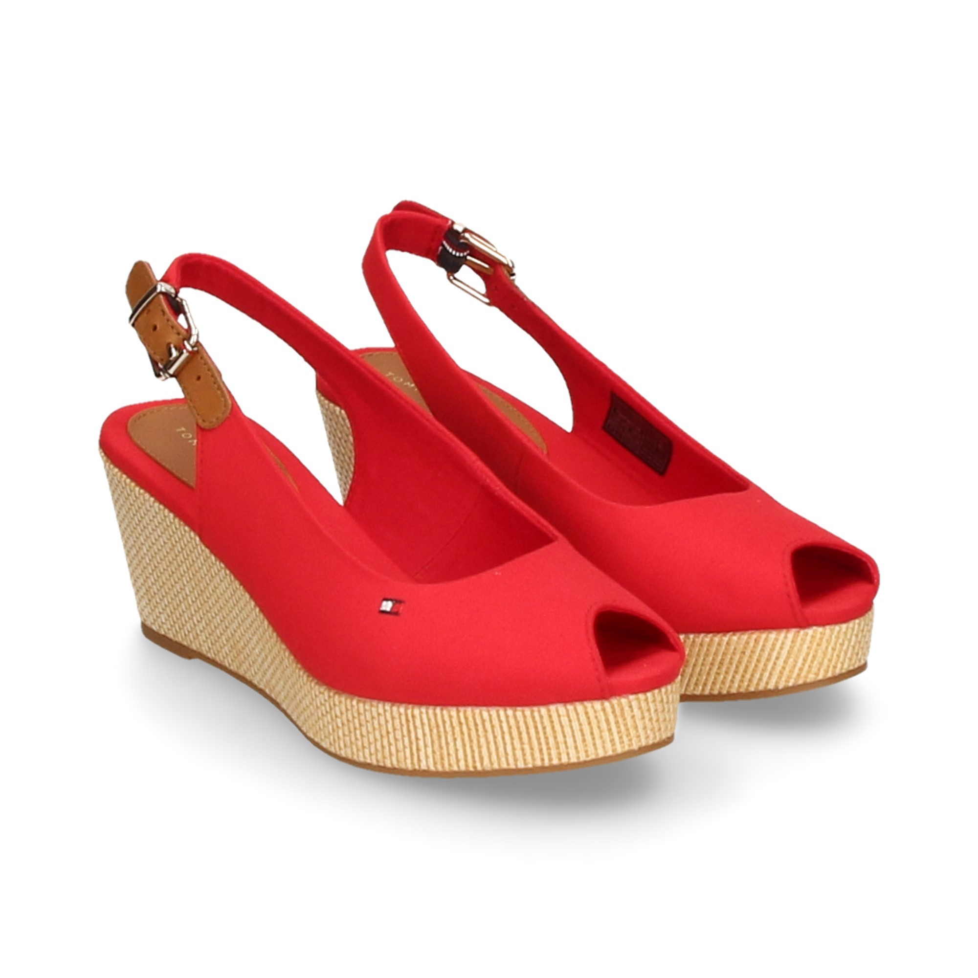 tommy hilfiger red wedge shoes