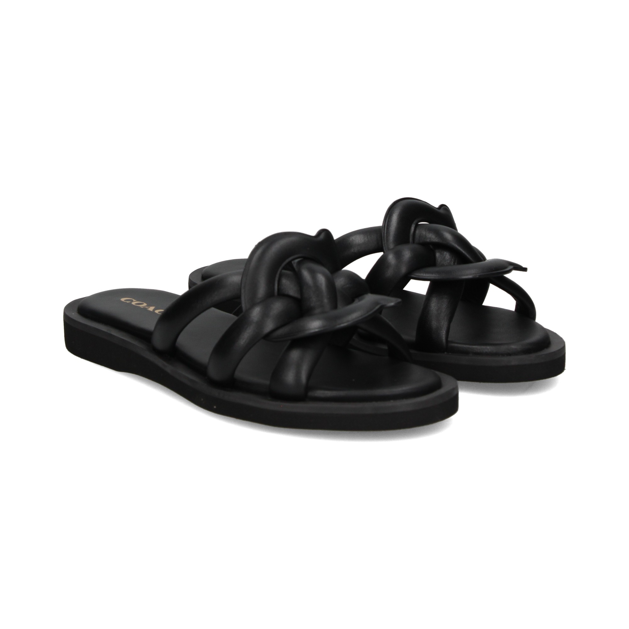 Coach black best sale flat sandals