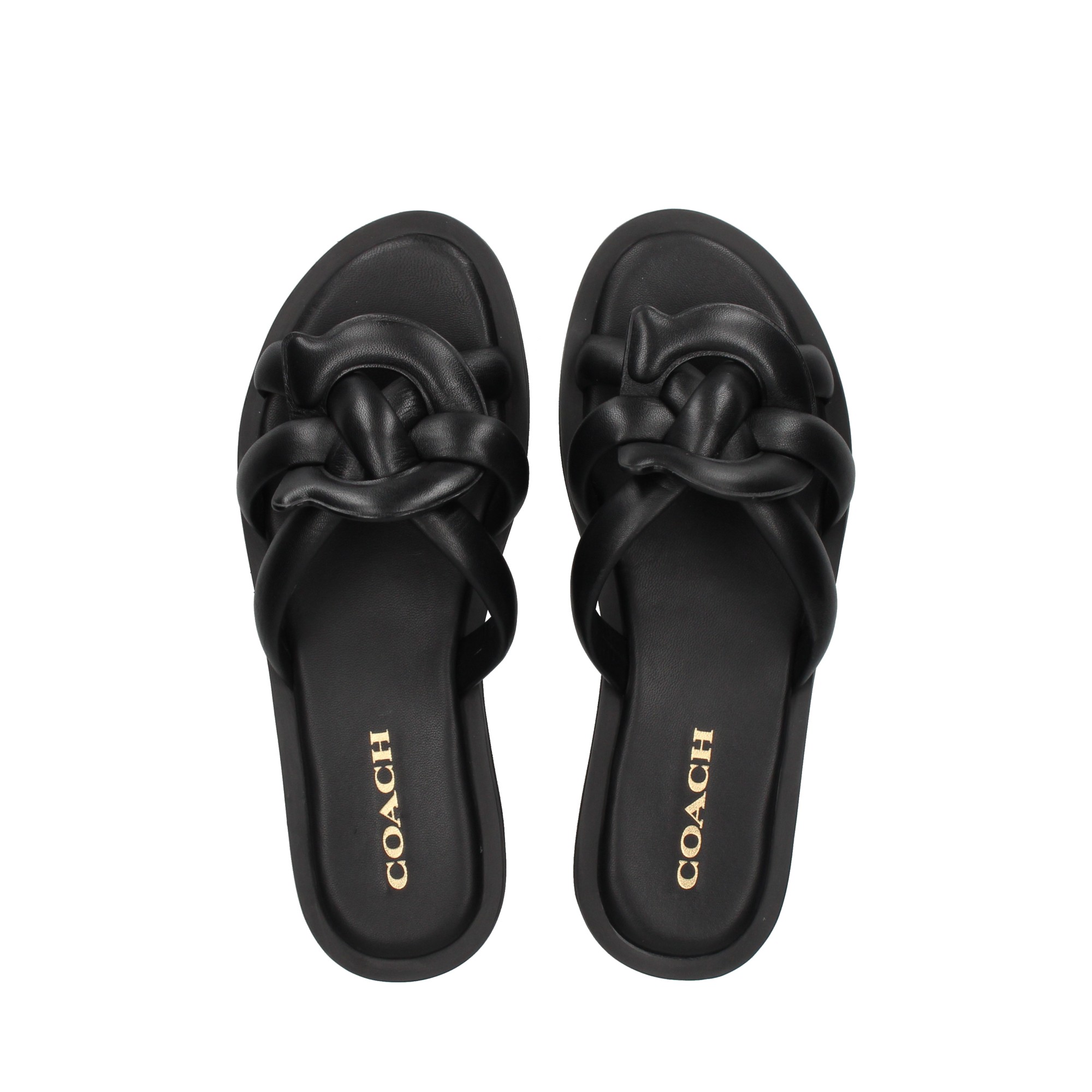 COACH Women's Flat sandals C8983 NEGRO