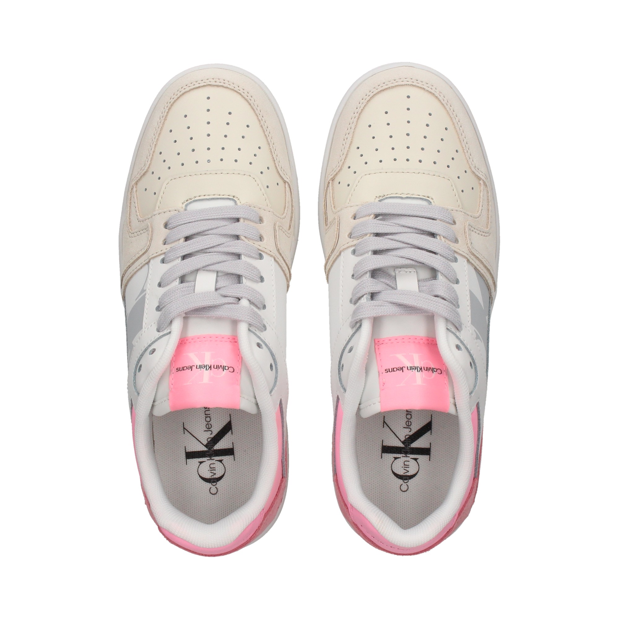 Calvin Klein Jeans BASKET CUPSOLE LOW MIX Blanco / Rosa - Envío