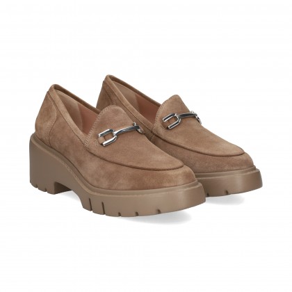 Unisa Mocasin Plat.eslabon Ante Beige Taupe