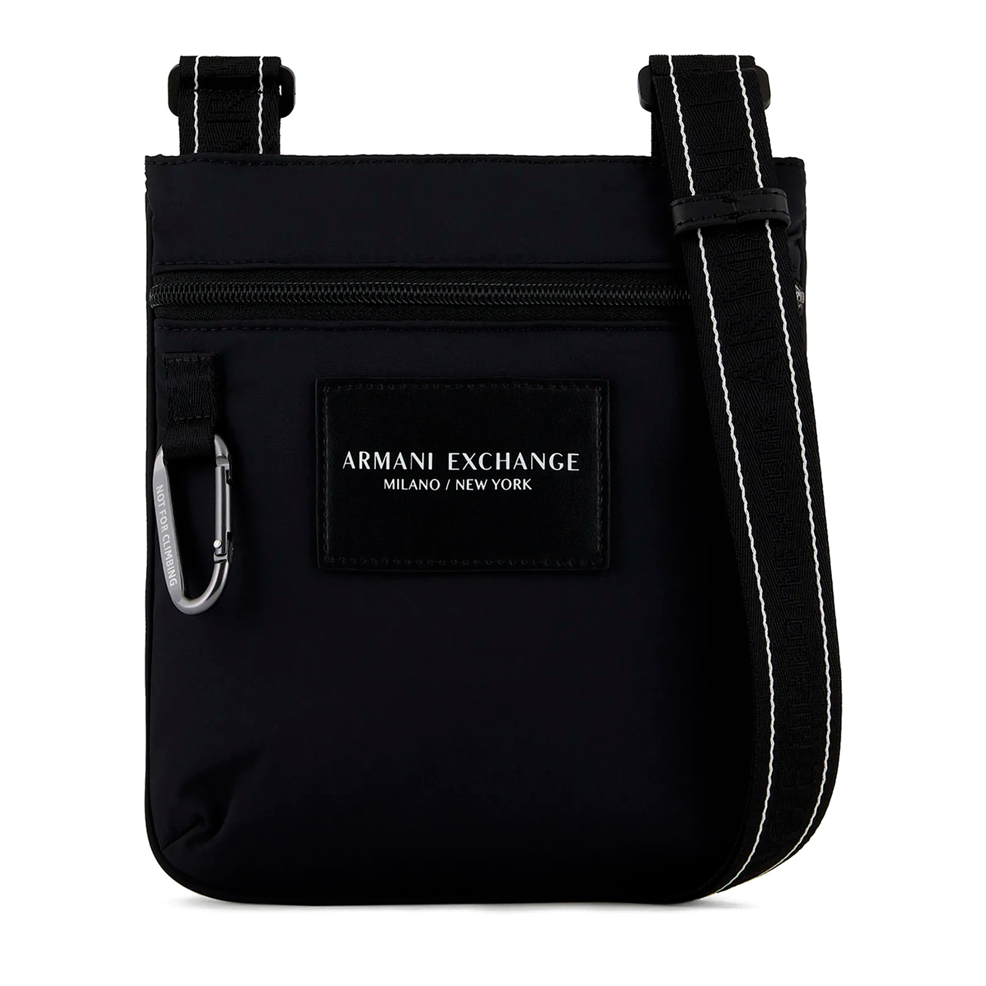 Armani Exchange, Armani Exchange Logo Leather Bum Bag Mens, Black 00020