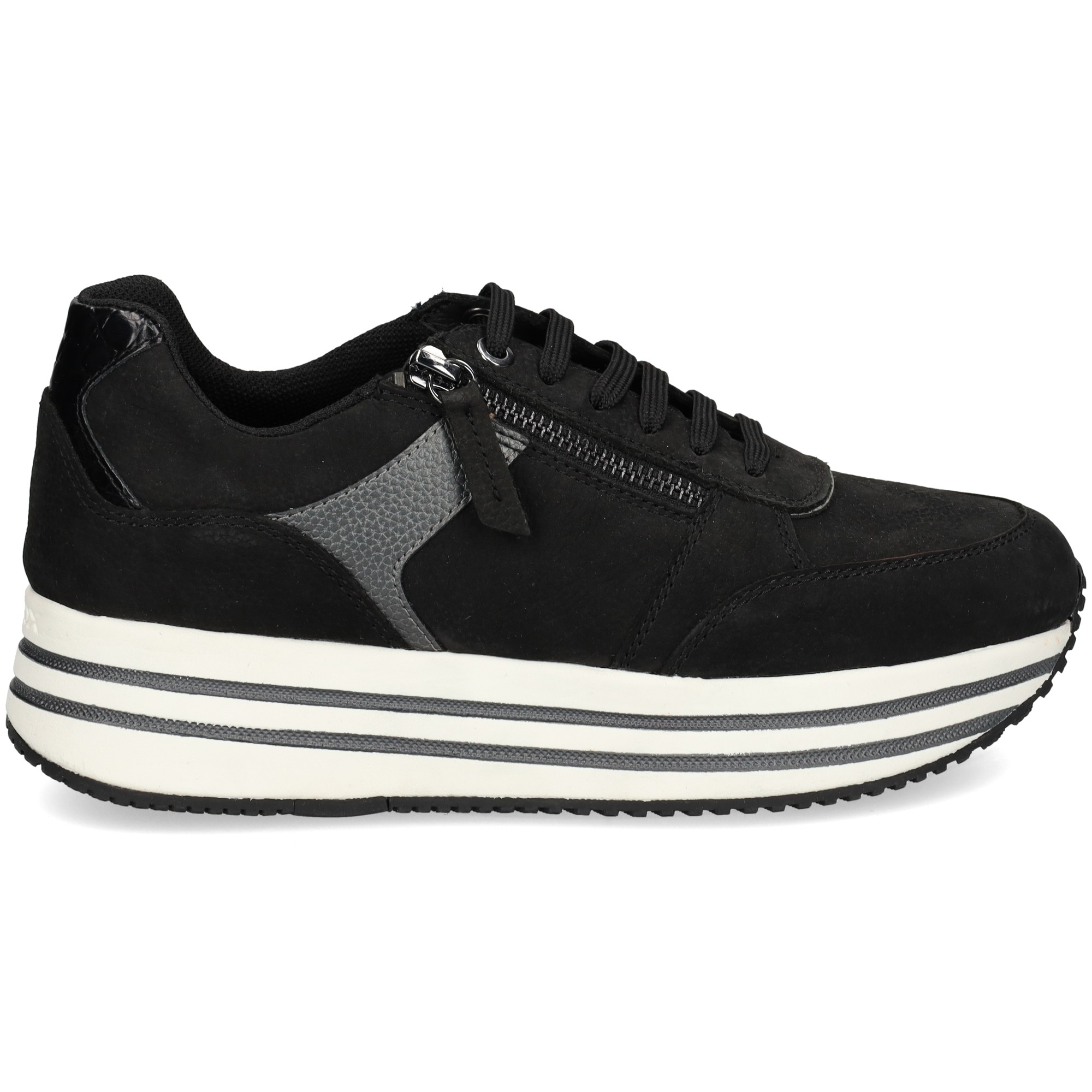 Geox D New Kency A Sneakers voor dames, zwart, 41 EU