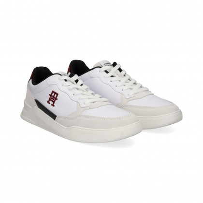 Tommy Hilfiger Talon+logo Rojo Picado Piel Blanco Ybs White