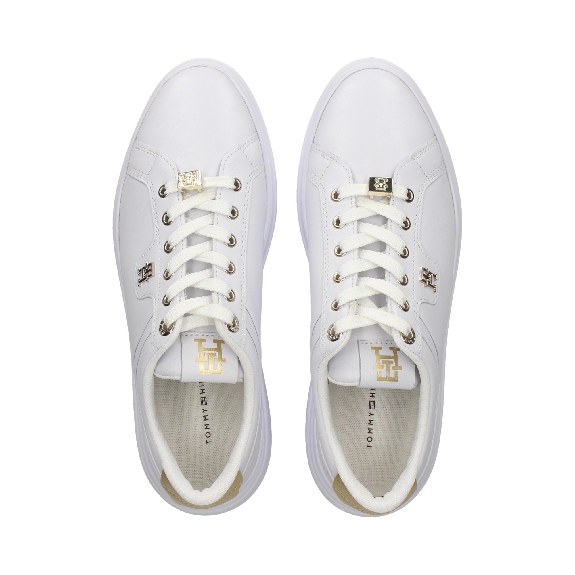 TOMMY HILFIGER Women's Sneakers FW0FW07780 0K7 WHITE/GOLD