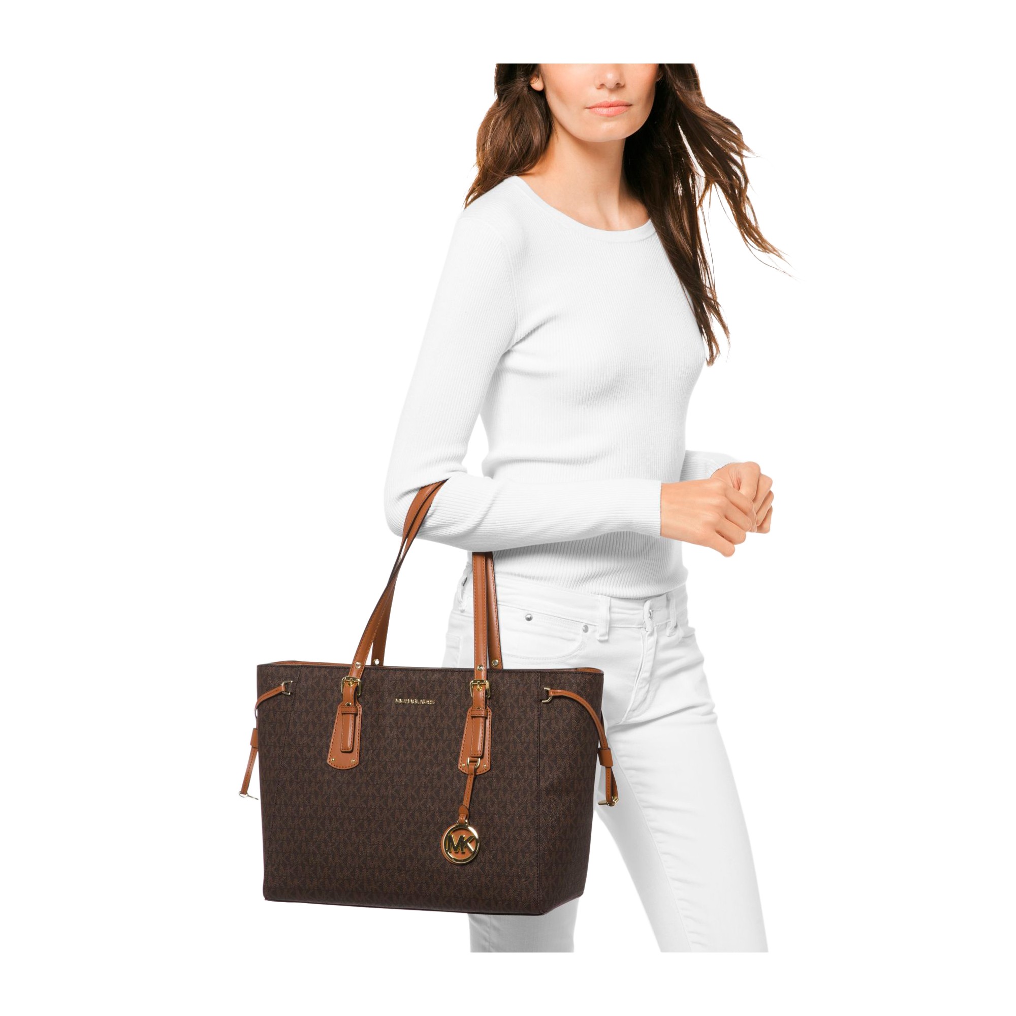 MICHAEL KORS Sac VOYAGER MD MF TZ TOTE 200 BROWN