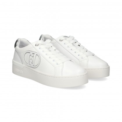 TALON PLATA DEPORTIVO PIEL BLANCO