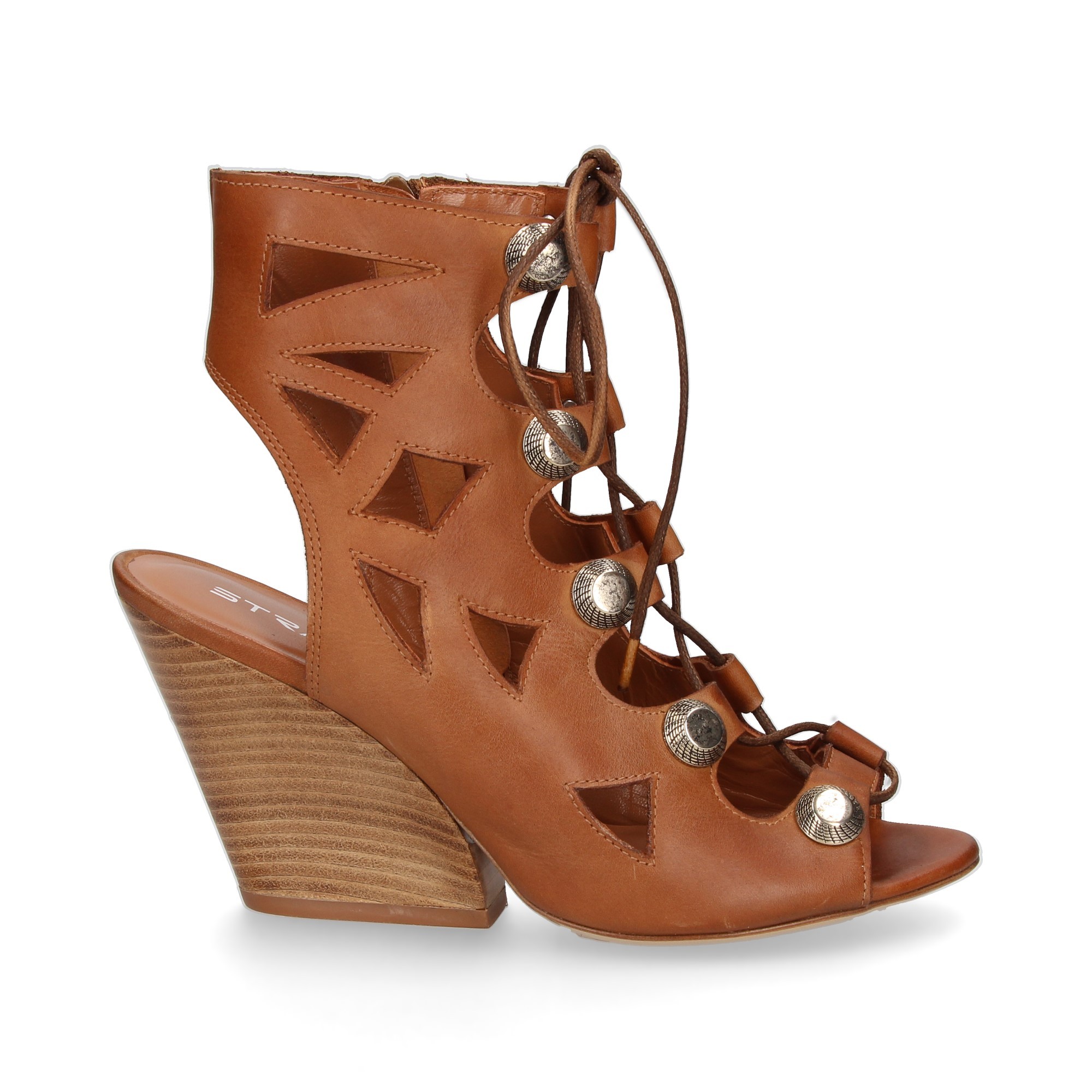 TACCO CON TACCO GLADIATORE CUCITURE IN PELLE