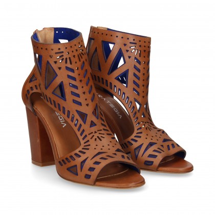 OPEN SANDAL OPEN SIDES OPENWORK LEATHER LEATHER