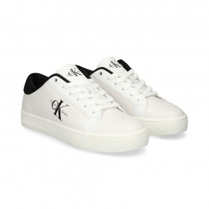 TALON NEGRO DEPORTIVO PIEL BLANCO