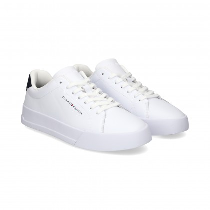 TALON AZUL DEPORTIVO PIEL BLANCO