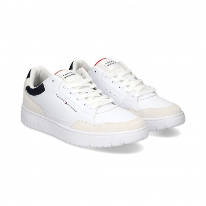 TALON AZUL DEPORTIVO PIEL BLANCO