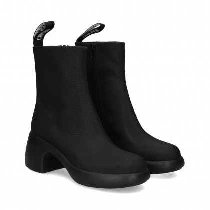 BOTIN PLATAFORMA TEXTIL NEGRO