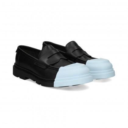 MOCASIN ANTIFAZ PIEL CIELO+NEGRO