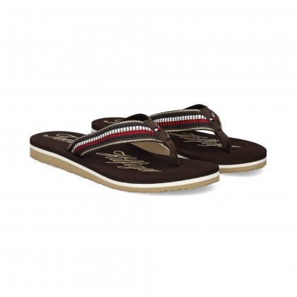 FLIP FLOP WEBING RAYAS MARRON