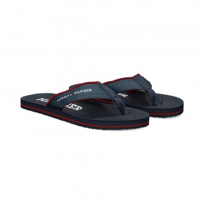 FLIP FLOP VIVO BURDEOS PIEL AZUL