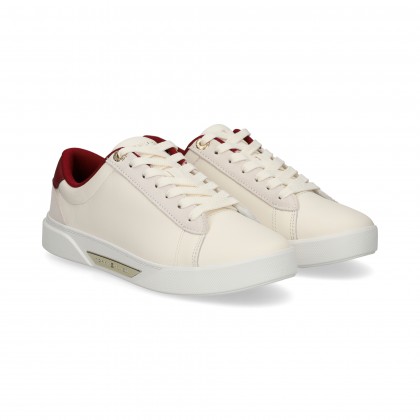 TALON ROJO DEPORTIVO PIEL BLANCO