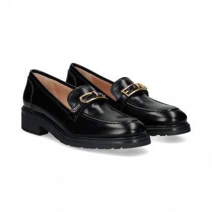 MOCASIN HEBILLA PIEL NEGRO