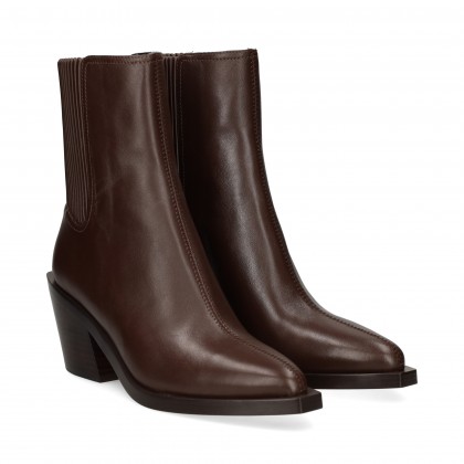 BOTIN ELASTICO LADO PIEL MARRON