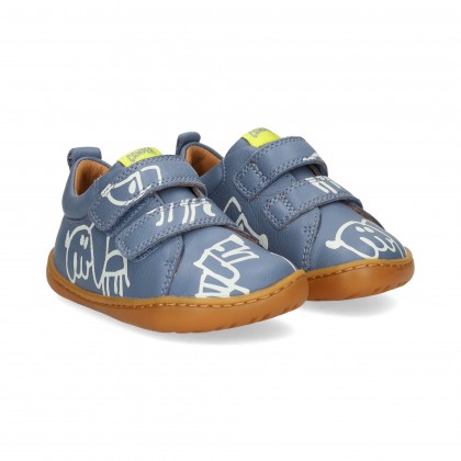 DEPORTIVO 2 VELCROS PRINT PIEL CIELO