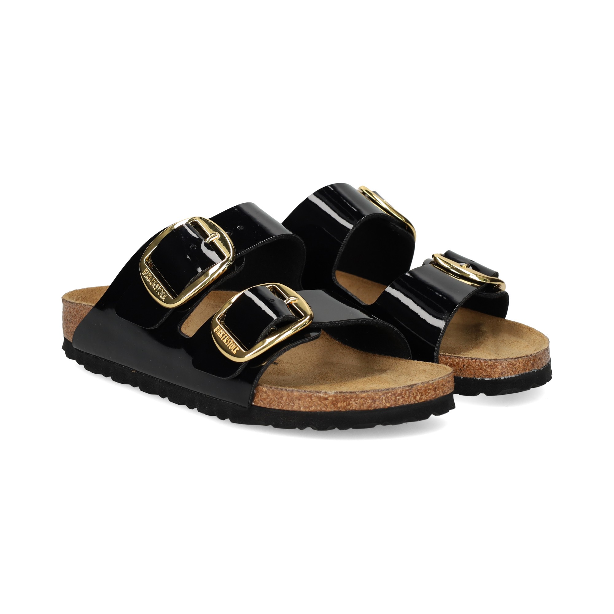 BIRKENSTOCK Flache Sandalen fur Damen Arizona Big Buckle BF Paten BLACK GOLD