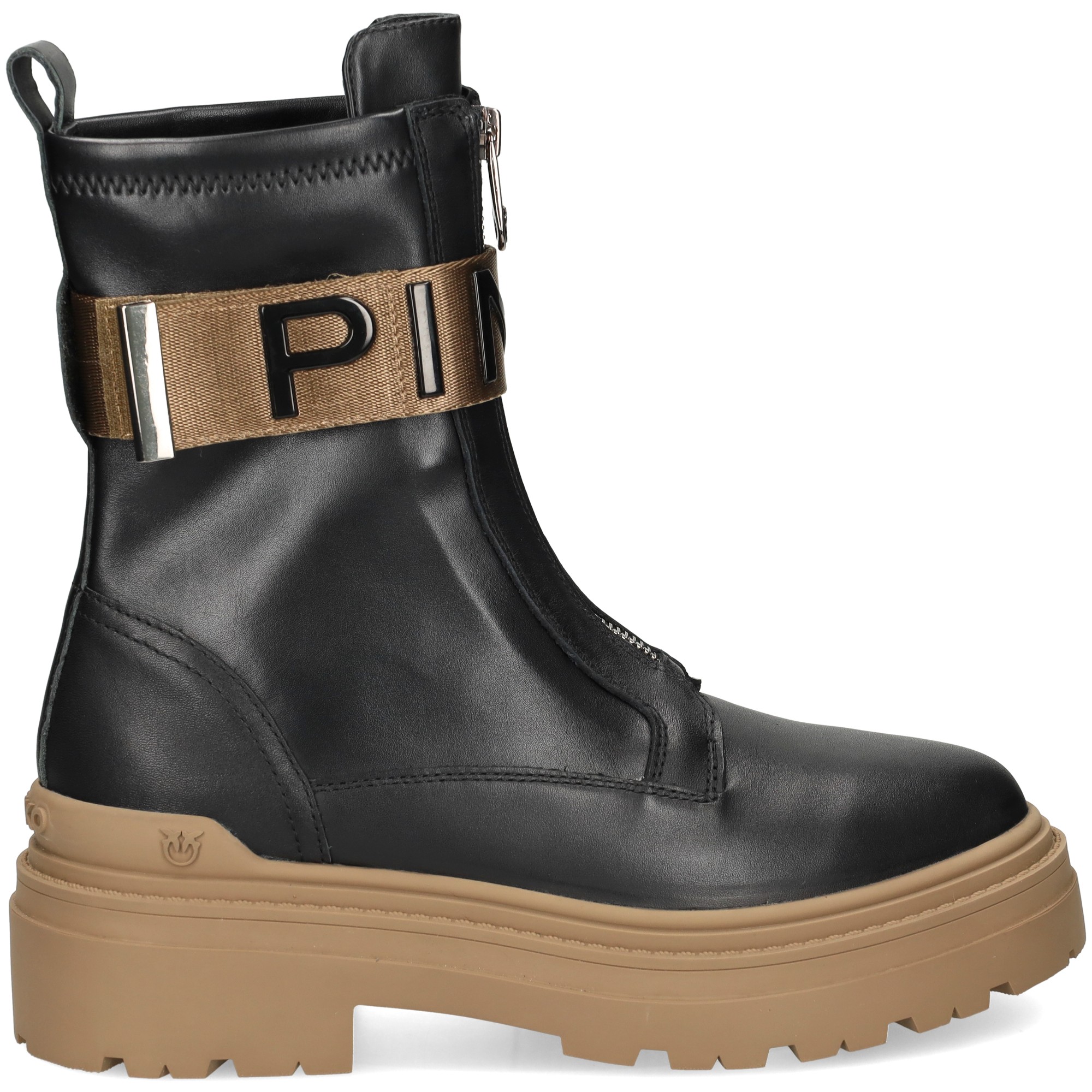 botin-banda-pinko-piel-licra-negro