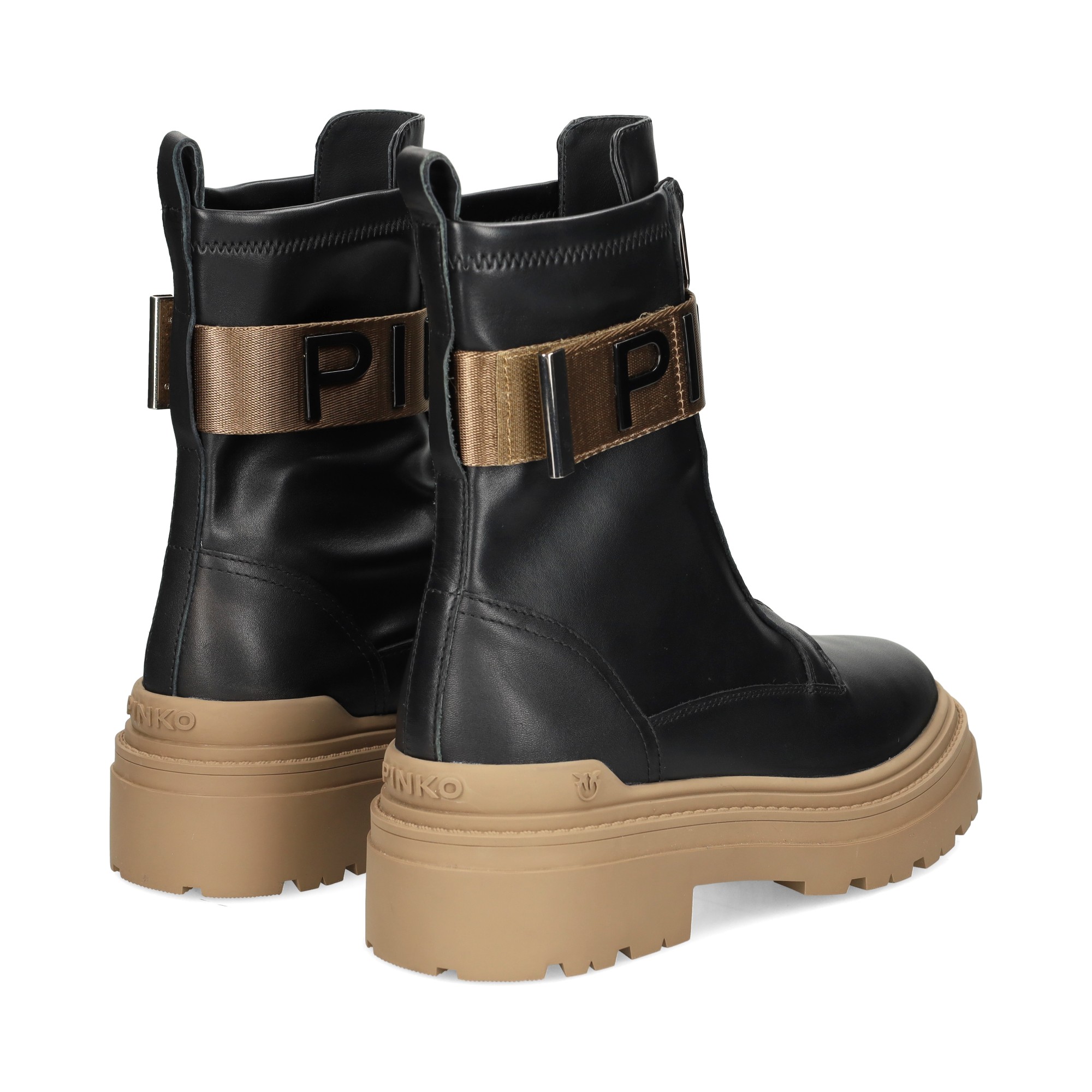 botin-banda-pinko-piel-licra-negro