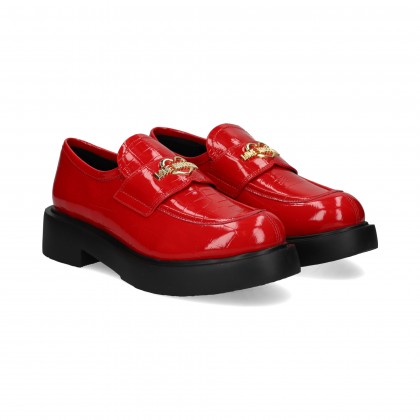 MOCASIN ESLABON CHAROL COCO ROJO