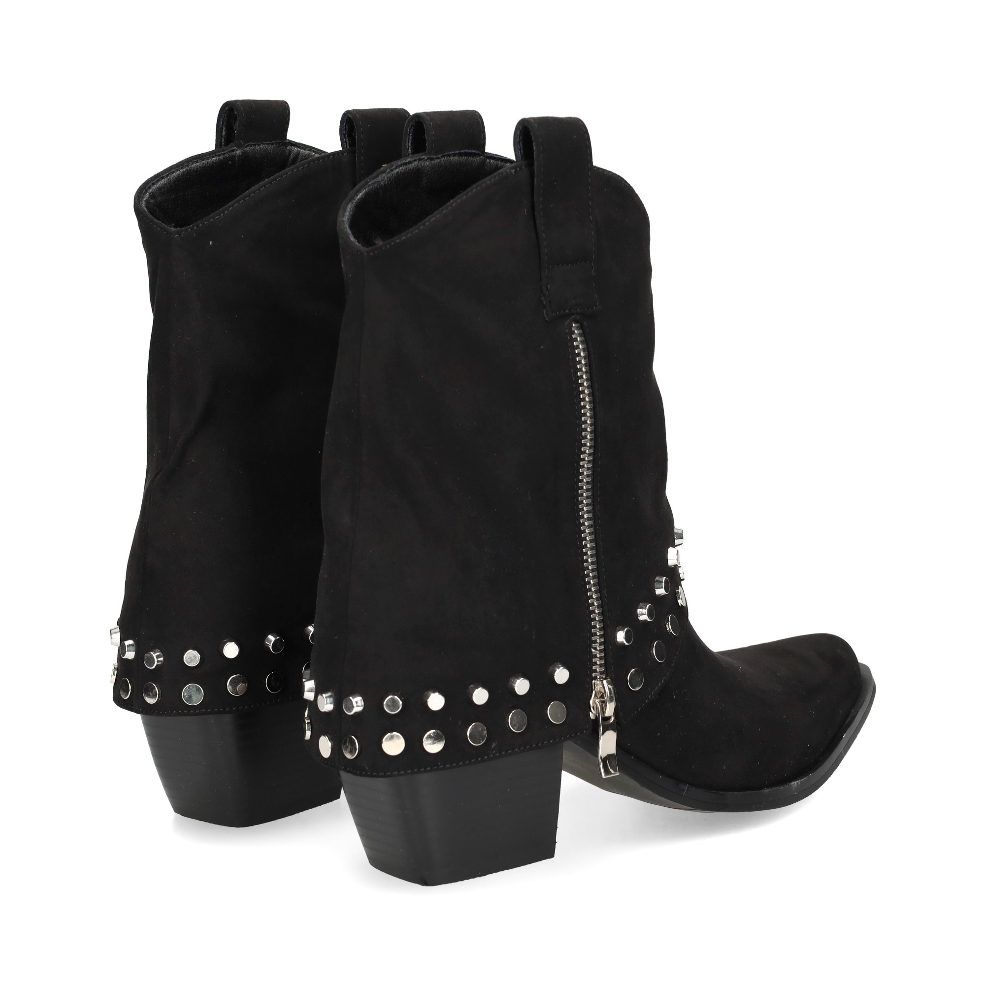 botin-cremallera-tachas-licra-negro