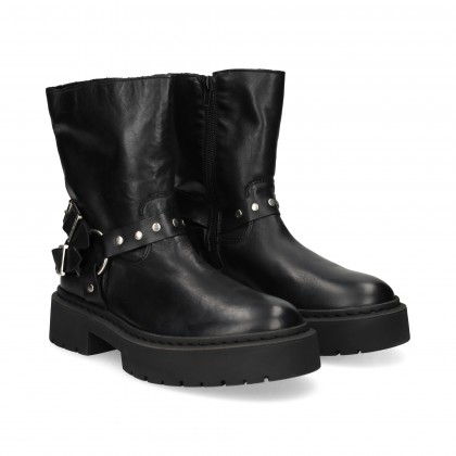 BOTIN ARGOLLA+2 HEBILLAS PIEL NEGRO