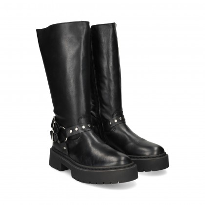 BOTA ARGOLLA+2 HEBILLAS PIEL NEGRO