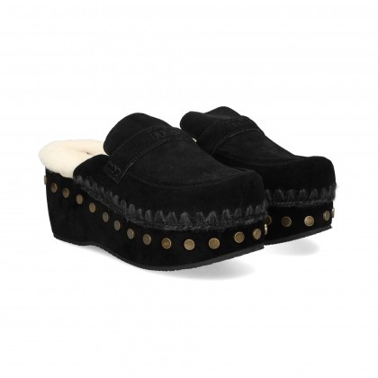 ZUECO MOCASIN PLAT.ANTE NEGRO