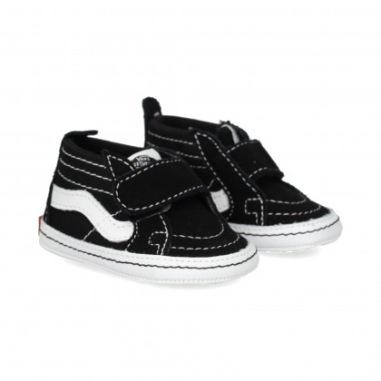 BOTIN VELCRO ANTE+TEXTIL BLANCO+NEGRO