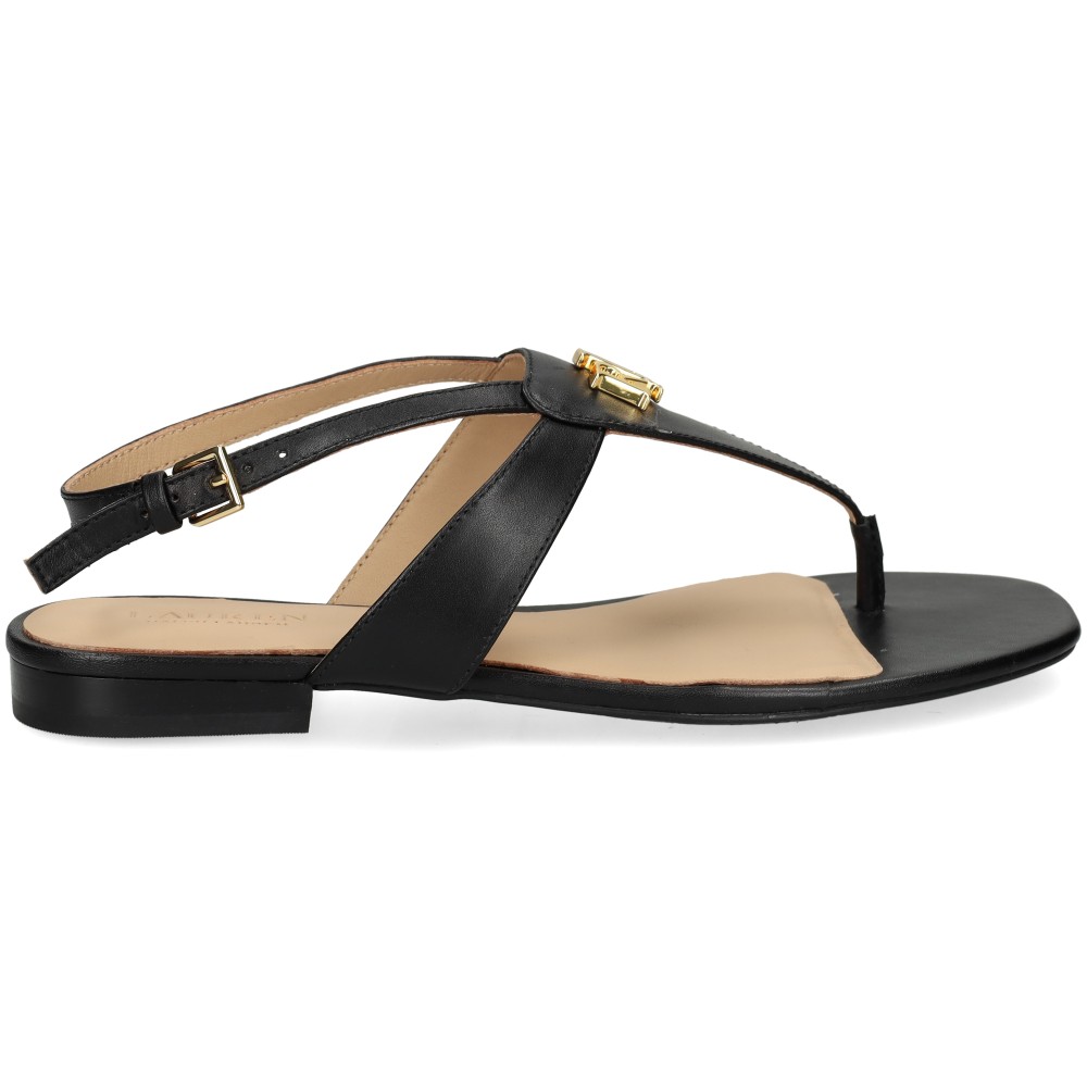 Lauren Ralph Lauren EVERLEY Sandalias Planas Mujer - Negro Talla 7 – imagen 2