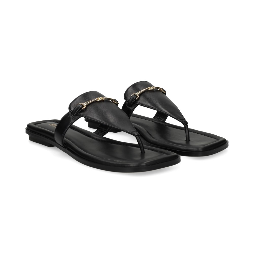Michael Kors LENA THONG SANDAL Sandalias Planas Mujer - Negro Talla 7.5
