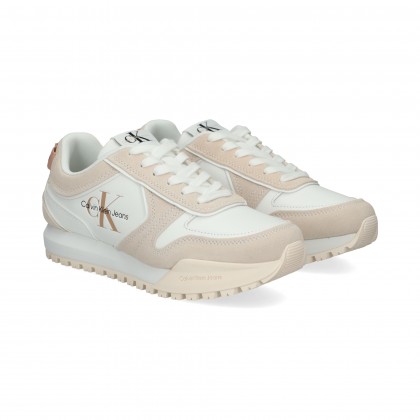 DEPORTIVO ANTE BEIGE + PIEL BLANCO