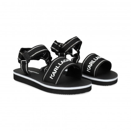 SANDALIA LOGO VELCRO NEGRO