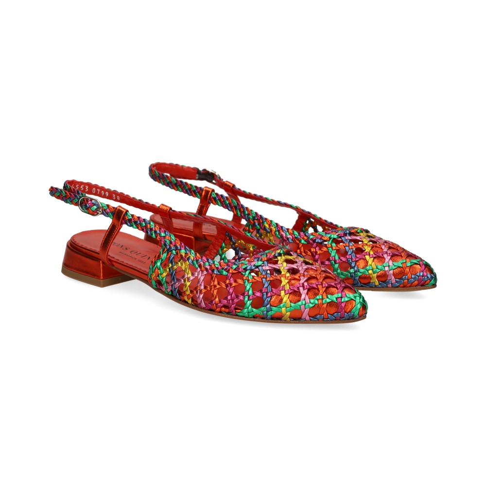 pons quintana zapatos planos mujer - rojo talla 38