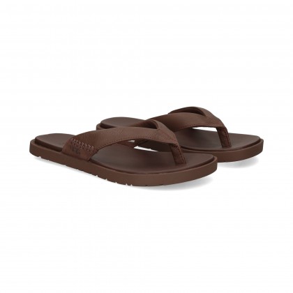 FLIP FLOP PIEL MARRON