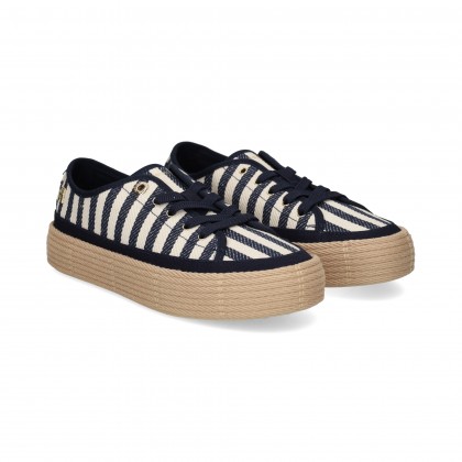 Tommy Hilfiger TENIS ALPARGATA DE RAYAS COMBI HIELO space blue