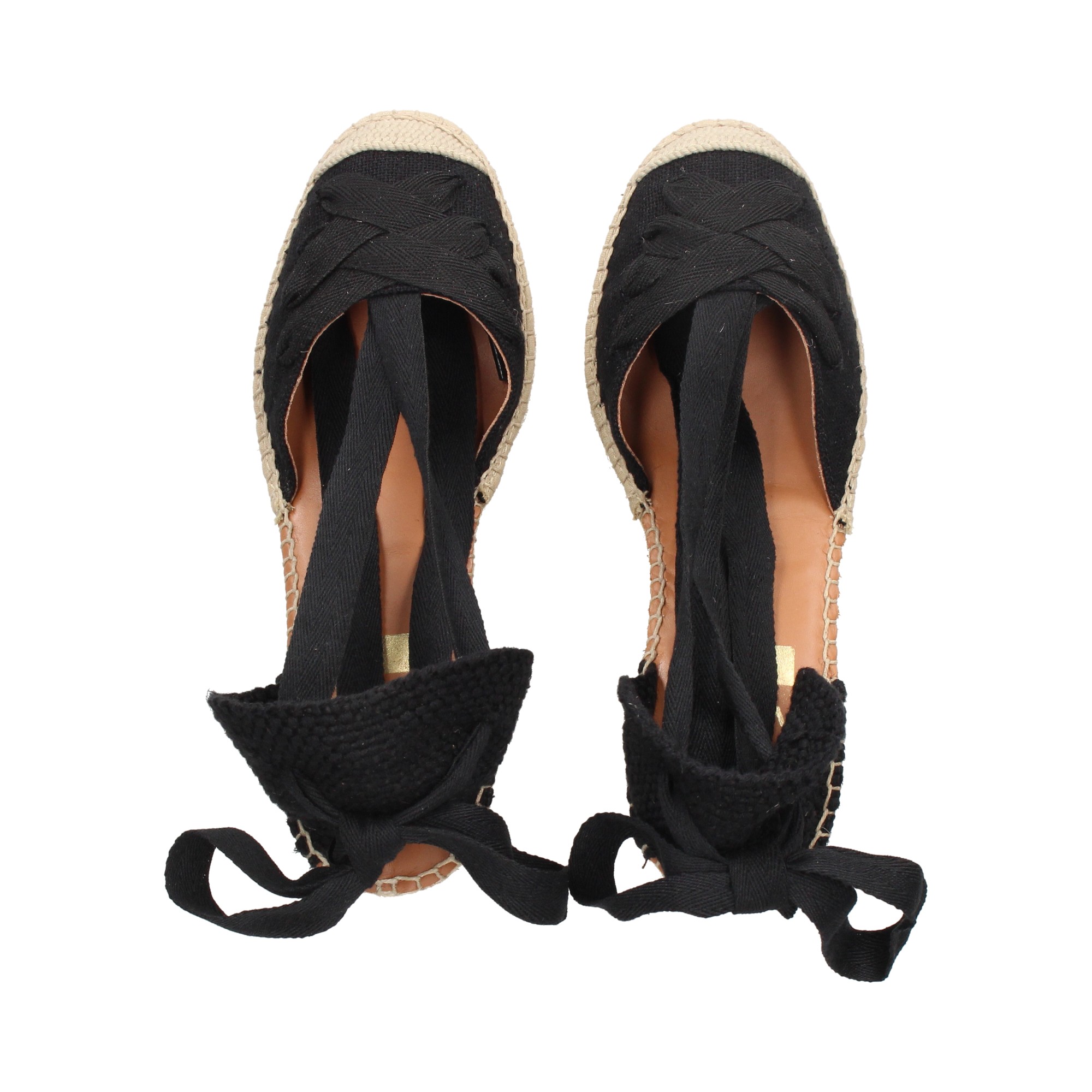 abierto-lados-acordonada-lino-negro