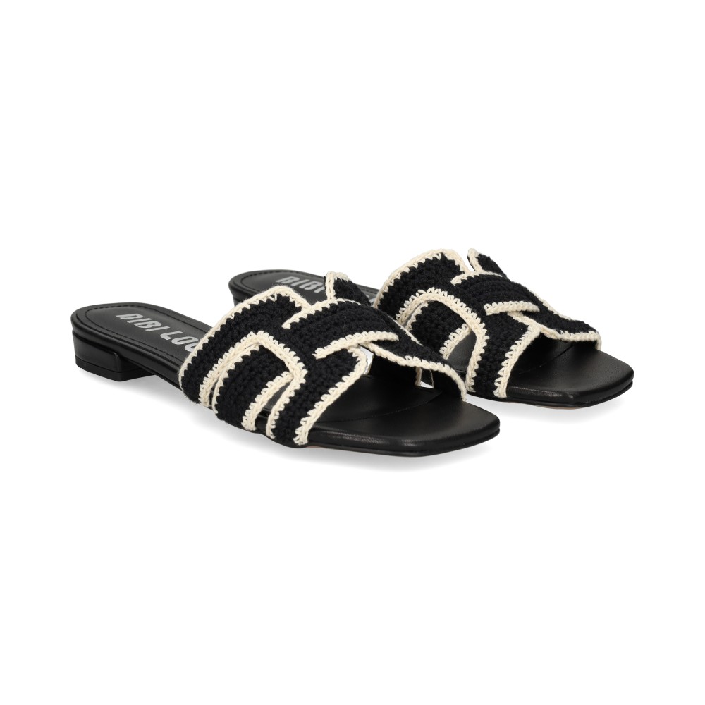 bibi lou sandalias planas mujer - negro talla 37