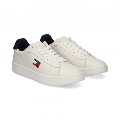 Tommy Hilfiger Banda Corporativa Dep, Piel Blanco RWB