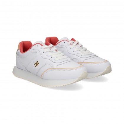 Tommy Hilfiger Talon Rosa Deportivo Piel Blanco White/Washe