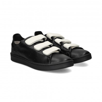 3 VELCROS CRUDO PIEL NEGRO