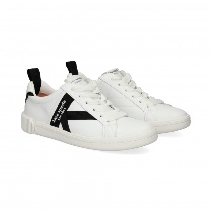 DEPORTIVO K CON CINTAS NEGRO PIEL BLANCO