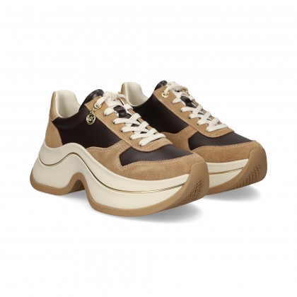 DEPORTIVO PLATAFORMA CUERO+MOKA