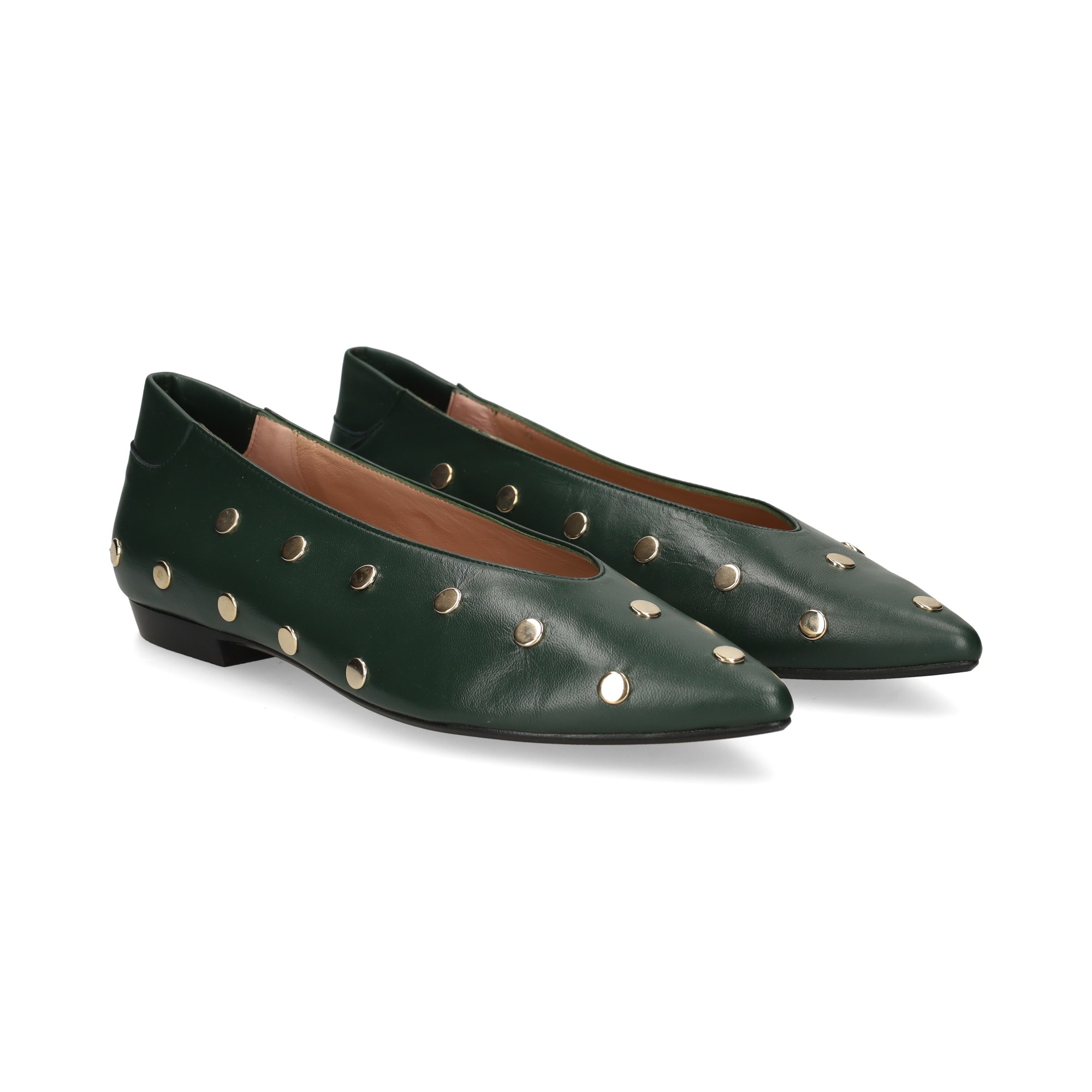 bailarina-tachas-piel-verde